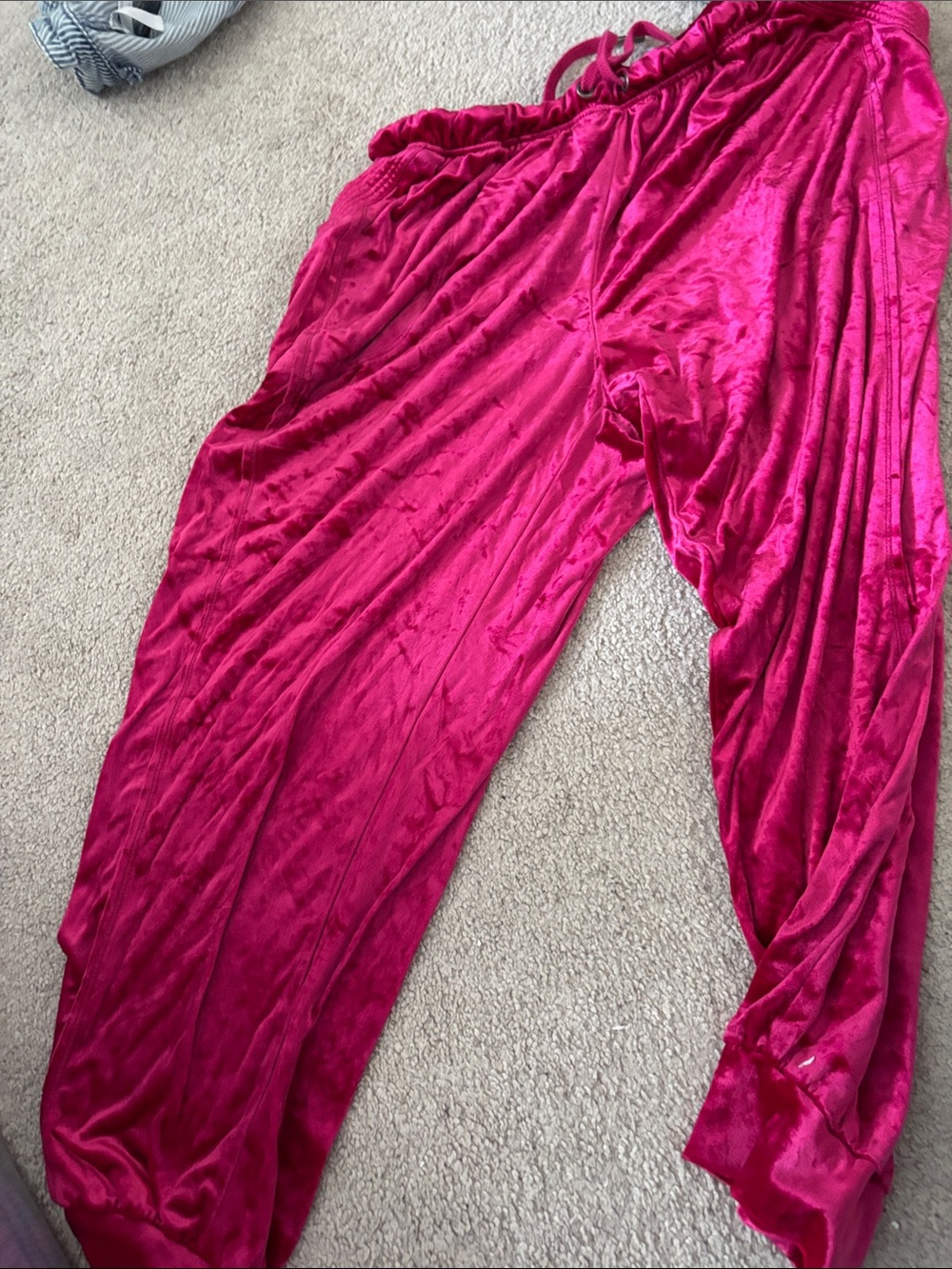 Pink velvet pants Anthropologie 1X